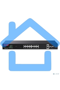 Коммутатор неуправляемый IP-COM G1120P-16-250W PoE, 20 портов, 18x1 Gbит/с, SFP 2x1 Gbит/с, PoE 16х30 Вт (до 230 Вт)