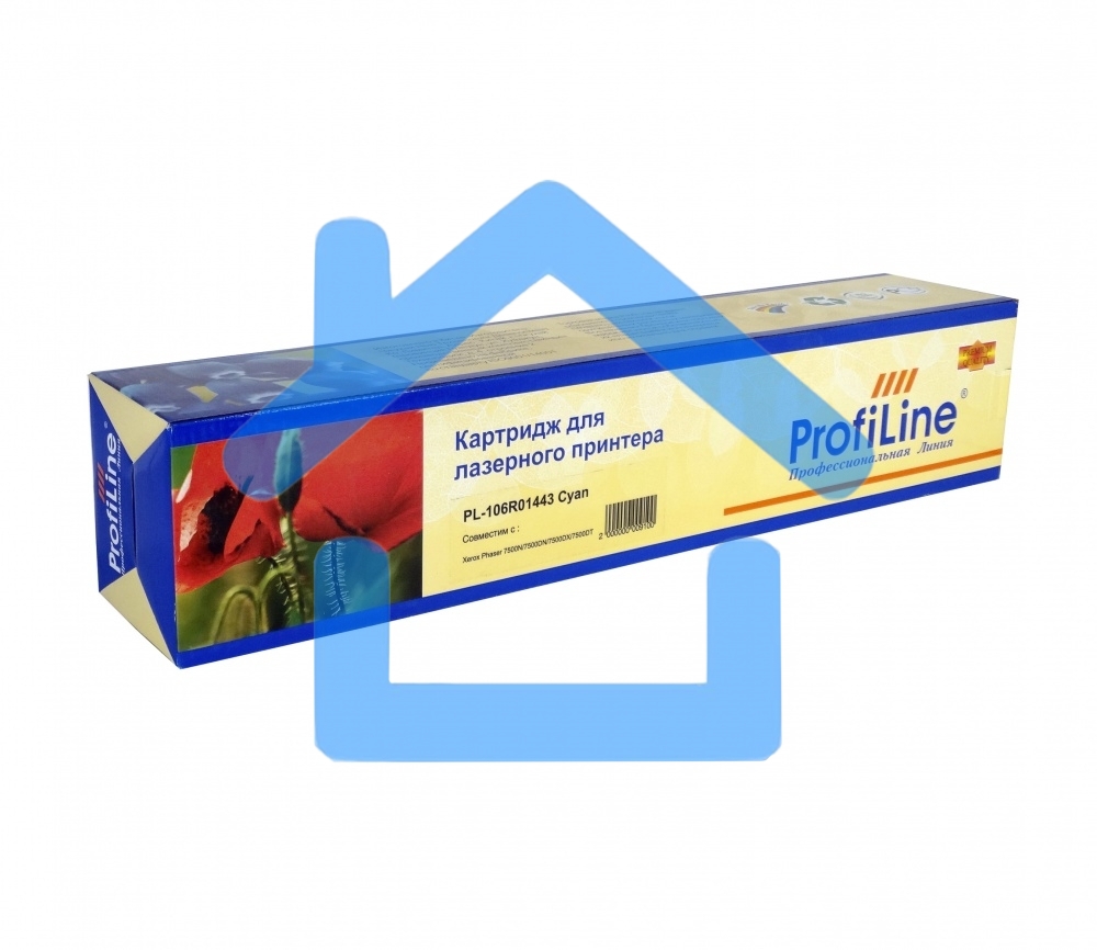 Картридж Тонер-туба ProfiLine PL-106R01443 для принтеров Xerox Phaser 7500N/7500DN/7500DT/7500DX 17800 копий Cyan