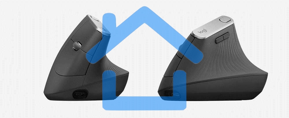 Мышь беспроводная/проводная Logitech MX Vertical графитовый, 4000 dpi, радиоканал, Bluetooth, USB, кнопки - 6
