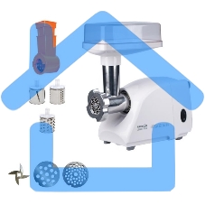 Мясорубка Аксион М14.03 белый мощность 600 Вт