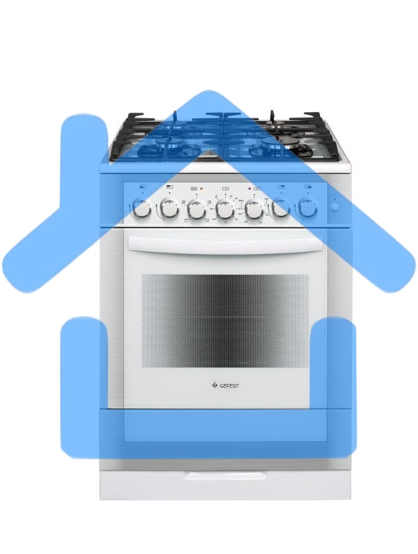 Плита комбинированная Gefest ПГЭ 6502-02 0042 белый, конфорок 4 газовых, духовка 55 л, 60 см x 85 см x 60 см