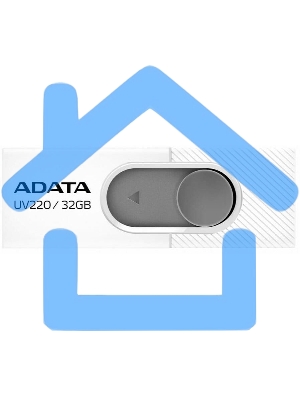Флешка USB ADATA UV220 (AUV220-32G-RWHGY), 32 Gb, USB 2.0, R/W 15/5, белый/серый