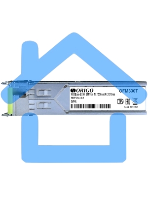 Трансивер ORIGO OFM330T/10KM WDM SFP Transceiver, 1000Base-BX-D, Simplex LC, TX: 1550nm, RX: 1310nm, Single-mode, 10KM