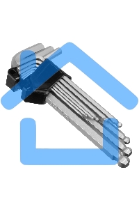 Набор ключей имбусовых Сибртех HEX, 2-12 мм, CrV, 9 шт., удлиненные, с шаром