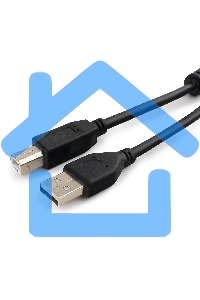 Кабель USB2.0 Pro Cablexpert CCF2-USB2-AMBM-6, AM/BM, 1.8м, экран, 2феррит.кольца, черный, пакет