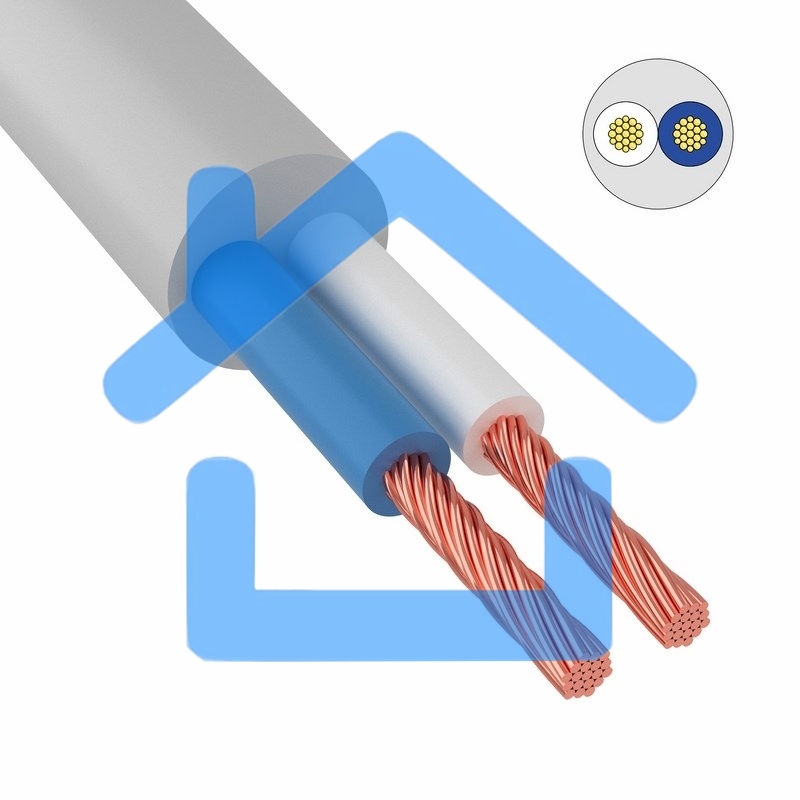 Провод соединительный ПВС 2x2,5 мм² 100 м белый ГОСТ 7399-97