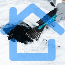 Щетка сметка для снега со скребком 400 мм, бирюзовая, РоссияSparta