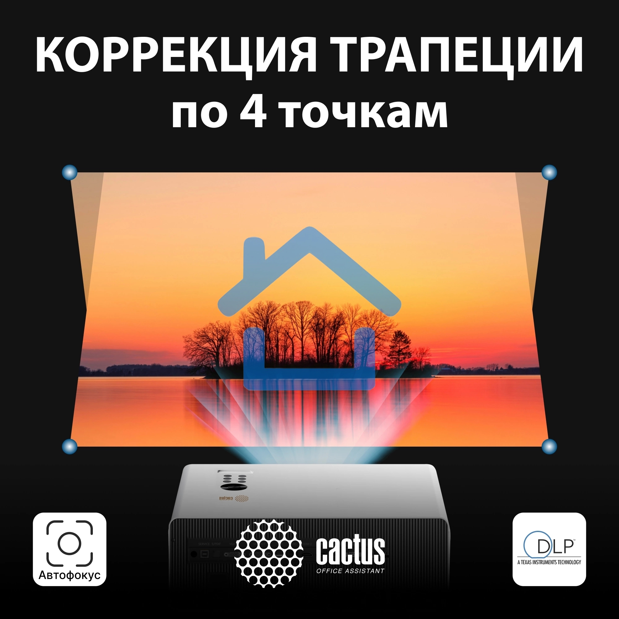 Проектор Cactus CS-C4.SG DLP 45600Lm (1920x1080) 800000:1 ресурс лампы:25000часов 1xUSB typeA 1xHDMI 6.8кг