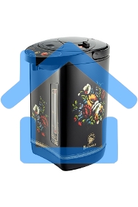 Чайник-термос электрический ВАСИЛИСА ТП5-900(Мощность в режиме кипячения 900Вт. Объем 4,5л. Внутр. емкость из нерж. стали. 3 способа розлива воды. Режим поддержания температуры воды. Защита от перегрева. Функции повторного кипячения и дехлорирования воды.