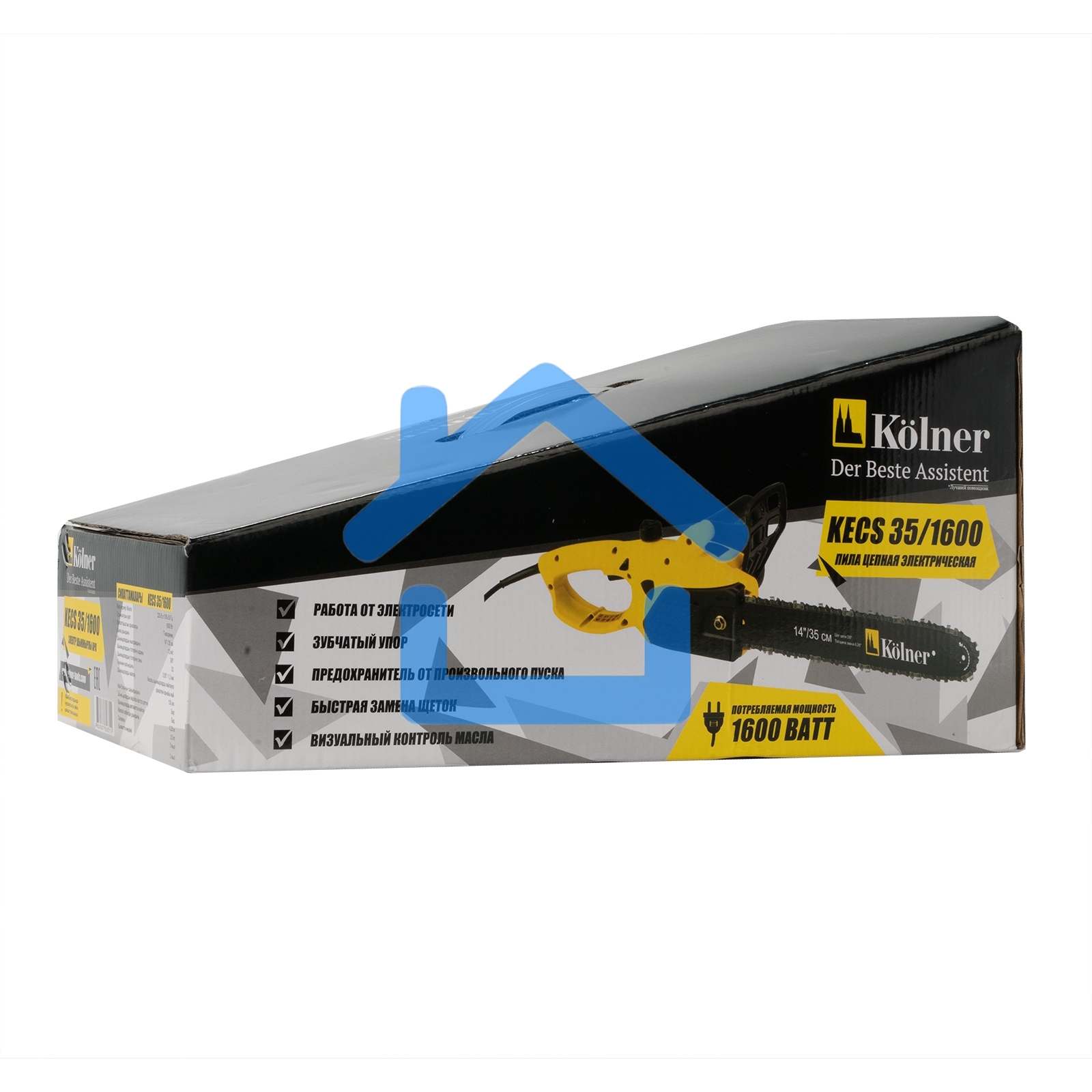 Пила цепная электрическая KOLNER KECS 35/1600 1600Вт, длина шины 14