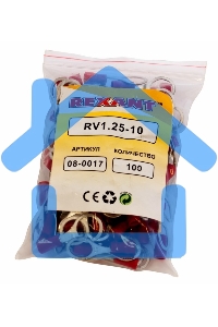 Наконечник кольцевой изолированный ø 10.5 мм 0.5-1.5 мм² (НКи 1.5-10) красный Rexant