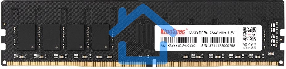 Оперативная память KingSpec, DDR4, 16Gb (1x16Gb), 2666MHz, CL18, DIMM