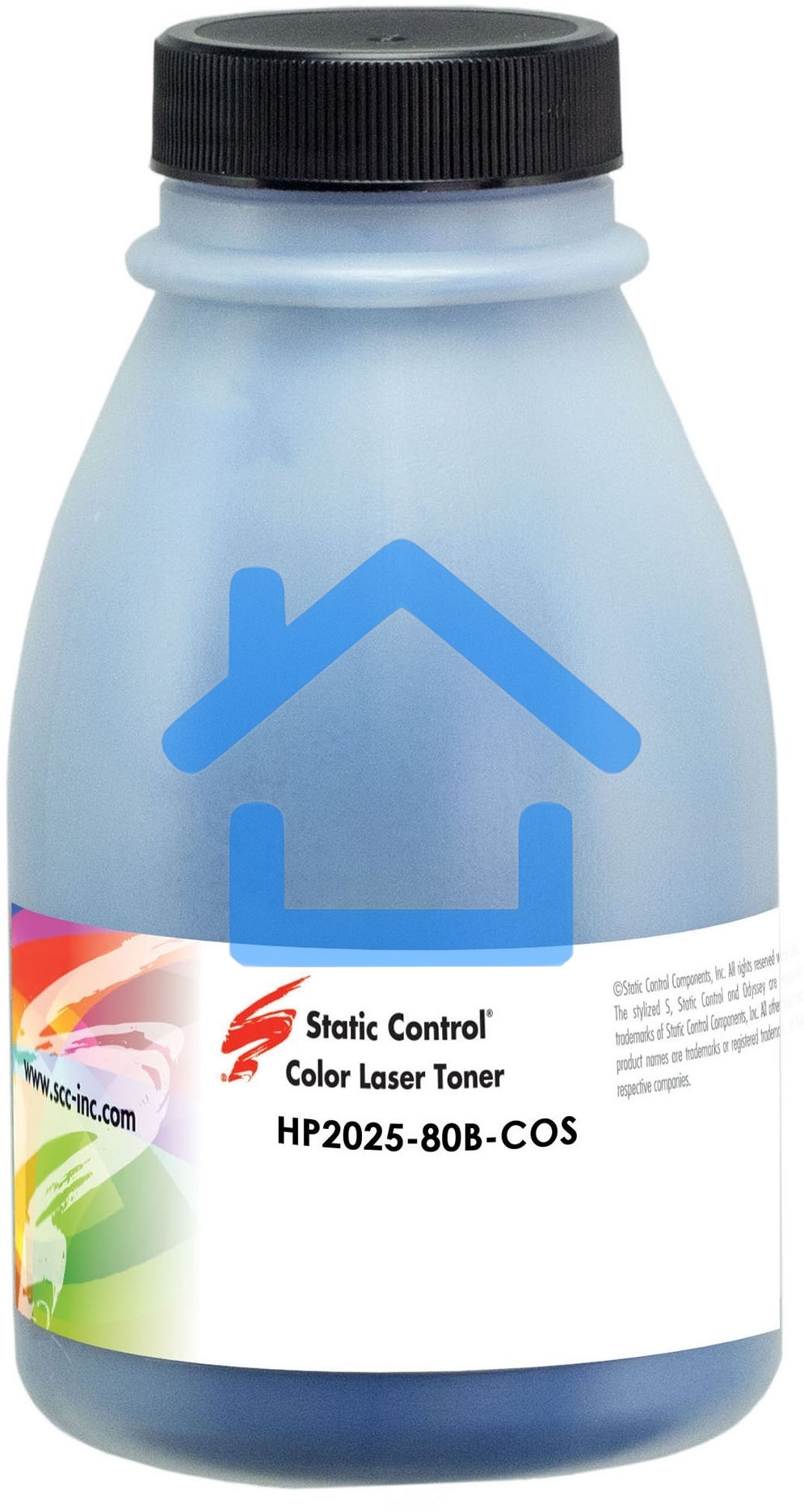 Тонер для принтера Static Control HP2025-80B-COS голубой (флакон 80гр) для HP CP2020/2025/2320