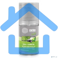 Чистящий набор (салфетки + гель) Cactus CS-S3004E для экранов и оптики 1шт 18x18см 200мл