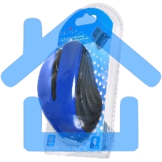 Мышь беспроводная Oklick 545MW черный/синий, 1600 dpi, радиоканал, USB, кнопки - 4