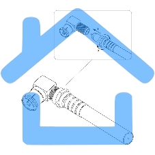 Переход гнездо F-гнездо TV угловой Rexant