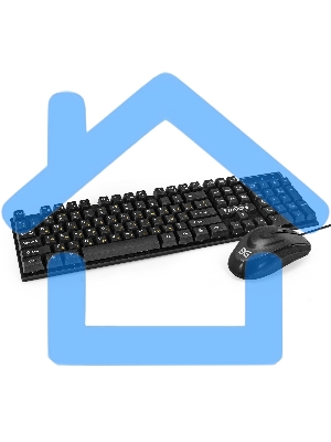 Комплект клавиатура + мышь ExeGate Professional Standard Combo MK110 (клавиатура влагозащищенная 104кл. + мышь оптическая 1000dpi, 3 кнопки и колесо прокрутки, длина кабелей 1,5м; USB, черный, Color Box)