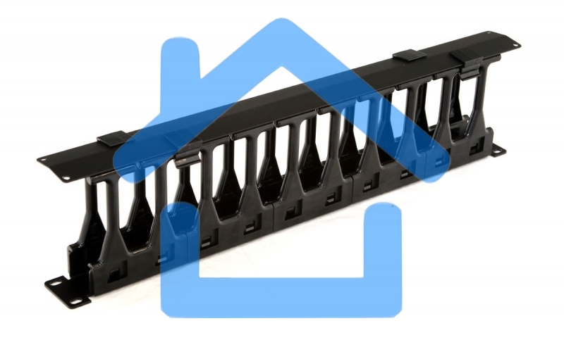 Кабельный организатор с крышкой Hyperline CMF-1U-FPL106-MCOV-RAL9005, глубина 106 мм, 19