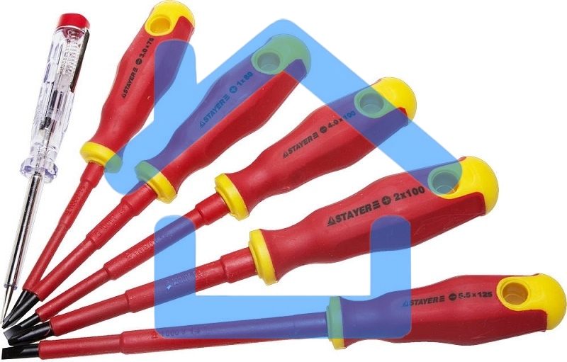 Набор STAYER PROFI ELECTRO 25145-H6_z01диэлектрические. тестер. 100-250В. Cr-V. 6шт