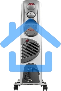 Обогреватель масляный Ресанта ОМ-12НВ (12 секций) белый, 2900 Вт, 25 м2, термостат 67/3/12