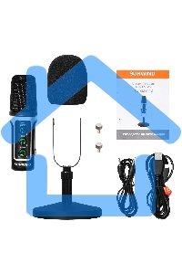 Микрофон проводной SunWind SW-SM500G 1.8м черный