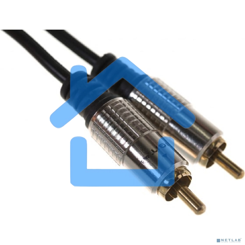 Шнур Стерео 3,5 мм - 2 RCA, длина 3 метра (GOLD-металл) Rexant