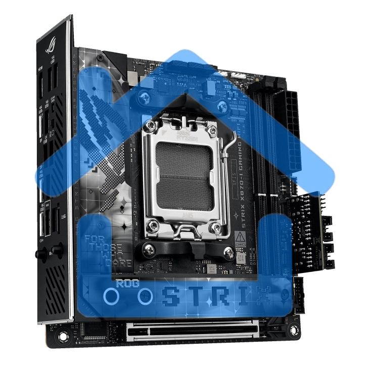 Материнская плата ASUS ROG STRIX X870-I GAMING WIFI, AM5, AMD X870, 2xDDR5, 2xSATA, 2xM.2, 1xPCI-E 5.0 x16, 1xHDMI, 2xUSB-C USB4, 1xUSB-C 10Gbps, 4xUSB-A 10Gbps, 1x 2.5Gb LAN, 2x3.5 мм, Mini-ITX