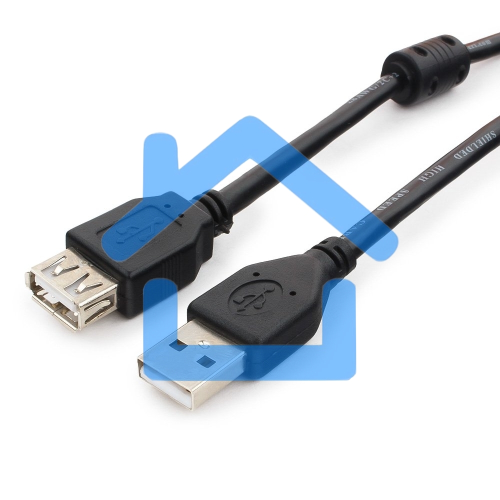Кабель Cablexpert USB2.0 Pro CCF2-USB2-AMAF-6, AM/AF, 1.8м, экран, 2феррит.кольца, черный, пакет