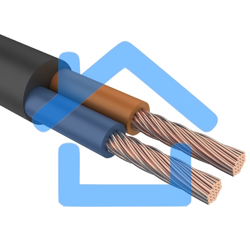 Провод соединительный ПВС 2х1,0 мм² 200 м черный ГОСТ 7399-97