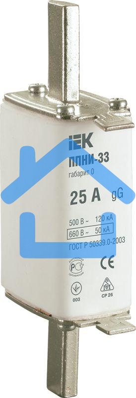 Вставка плавкая ППНИ-33 25А габарит 0 ИЭК DPP20-025
