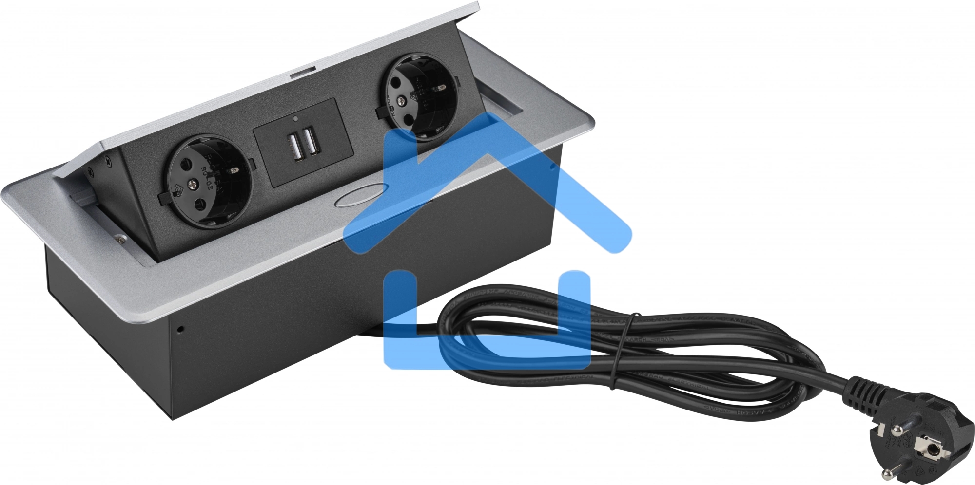 Розетка Cactus CS-SOCKET-EU/USBA-GY для столешницы серый