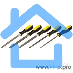 Набор STAYER: Напильники с двухкомпонентной рукояткой,плоский,полукруглый,трехгранный,квадратный,круглый,№2,200мм (1682-20-H5_z01)