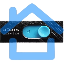 Флешка USB ADATA UV220 (AUV220-32G-RBKBL), 32 Gb, USB 2.0, R/W 15/5, черный/голубой