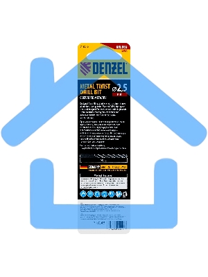 Сверло спиральное по металлу Denzel 2,5 х 95 мм Р6М5, Golden Tip, удлиненное, 2 шт.