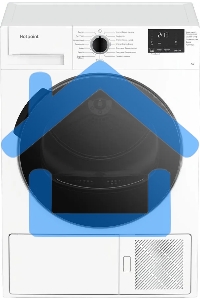 Сушильная машина Hotpoint DSH 725 H белый, 7 кг, сушка - конденсационная, программ - 15, 59.7 x 84.6 x 50.8 см