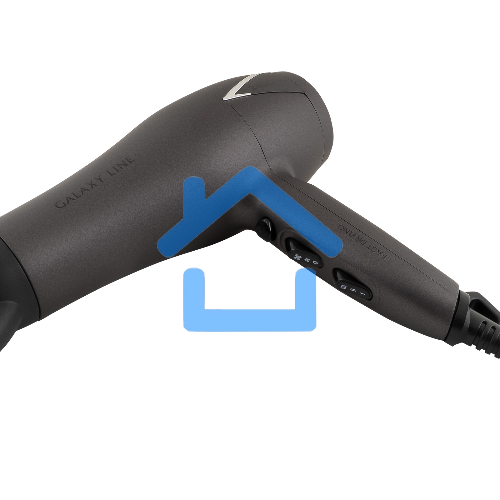 Фен для волос Galaxy Line GL 4341, коричневый, 2400 Вт, 2 скорости потока воздуха, 3 температурных режима, функция 