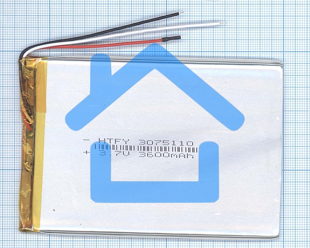 Аккумулятор Li-Pol (батарея) 3*75*110мм 3pin 3.7V/3600mAh