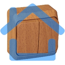 Выключатель 2-кл. ОП Этюд Дача 10А IP20 бук SchE BA10-002T