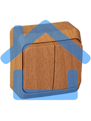 Выключатель 2-кл. ОП Этюд Дача 10А IP20 бук SchE BA10-002T