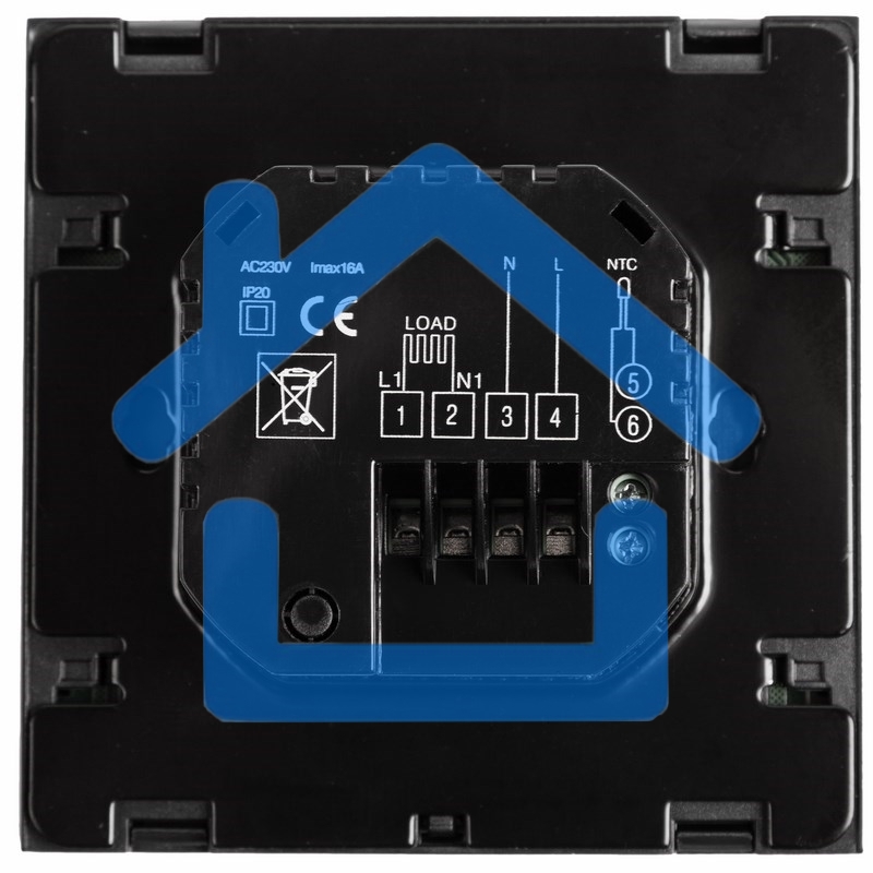 Терморегулятор сенсорный с автоматическим программированием Rexant, R200B, черный