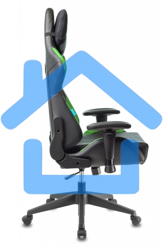 Кресло игровое Бюрократ VIKING 5 AERO LGREEN черный/салатовый искусственная кожа