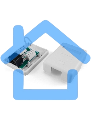 Розетка компьютерная Hyperline SB1-1-8P8C-C6-WH RJ-45(8P8C), категория 6, одинарная, внешняя, Dual IDC