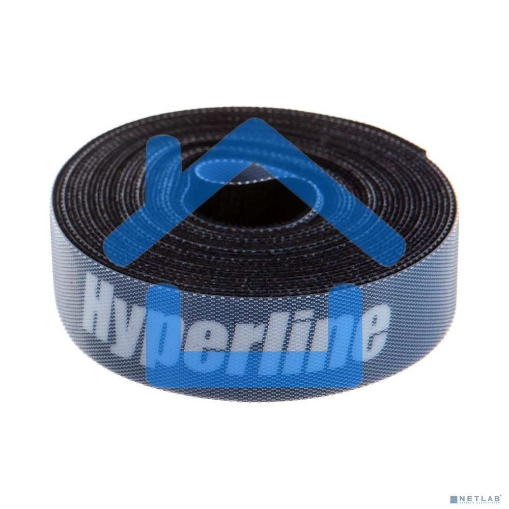 Лента (липучка) Hyperline WASNR-5x25-BK в рулоне, ширина 25 мм, длина 5 м, черная