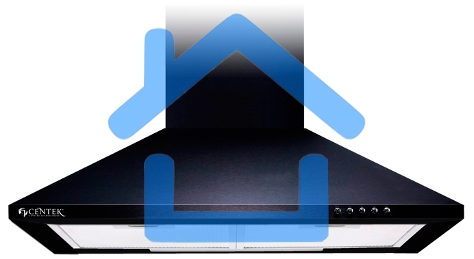 Вытяжка каминная Centek СТ-1820-60 черный, 60 см, 800 куб. м/ч, 55 дБ