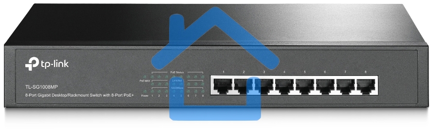 Коммутатор TP-LINK TL-SG1008MP 8-портовый настольный/монтируемый в стойку гигабитный коммутатор с 8 портами PoE+