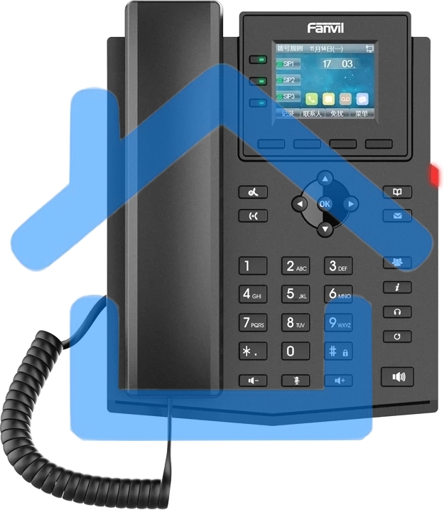 Телефон IP Fanvil X303-2 Wire черный