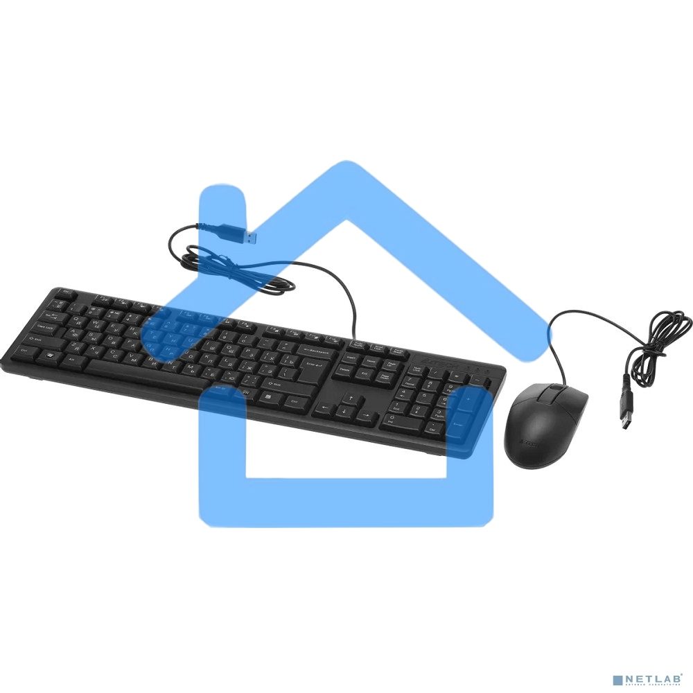 Клавиатура + мышь A4Tech KR-3330S клав:черный мышь:черный USB