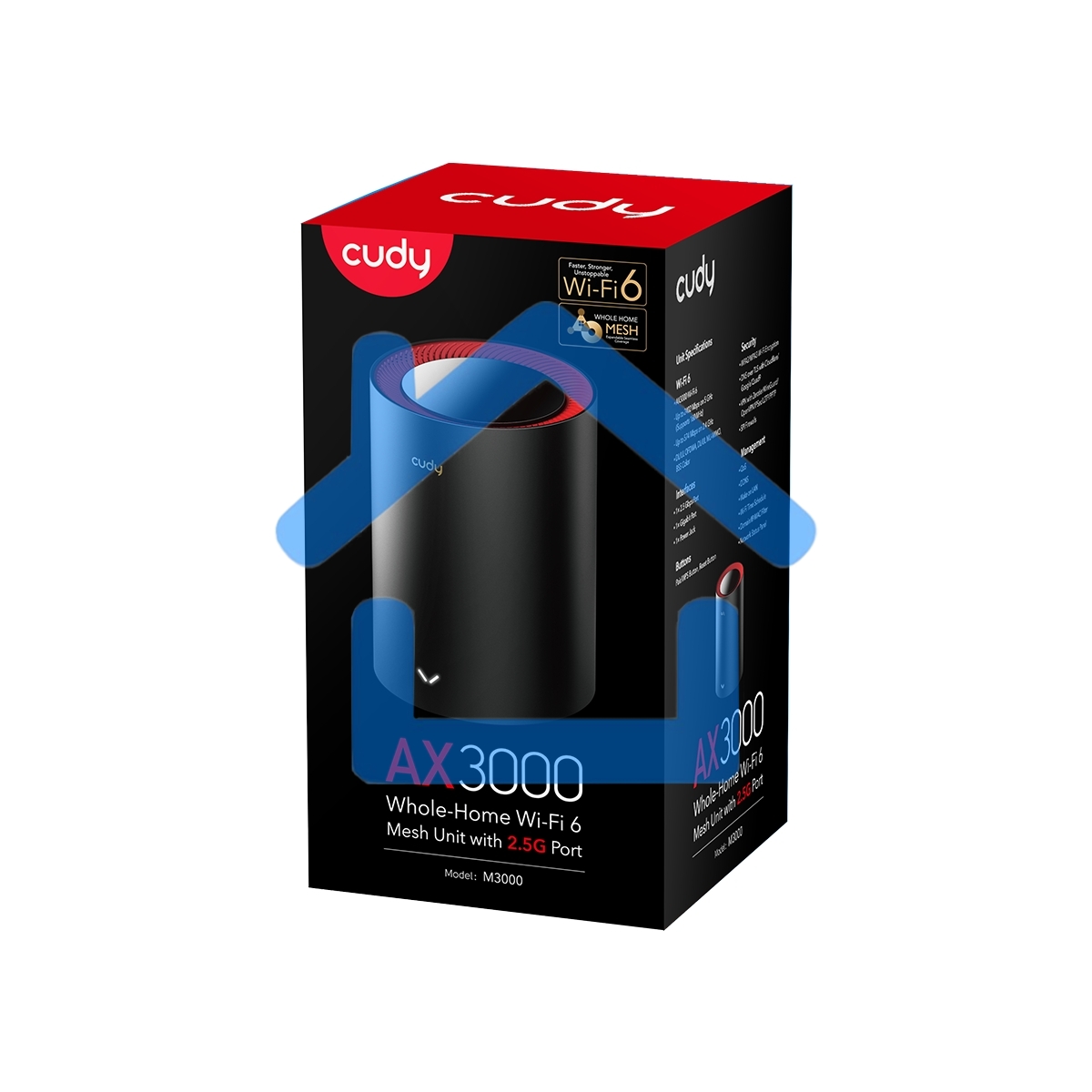 Бесшовный Mesh роутер Cudy M3000(1-PACK) AX3000 10/100/1000/2500BASE-T, белый