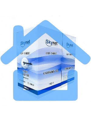 Кабель SkyNet Light UTP indoor 2x2x0,46, медный, FLUKE TEST, кат.5e, однож., 305 м, box, серый