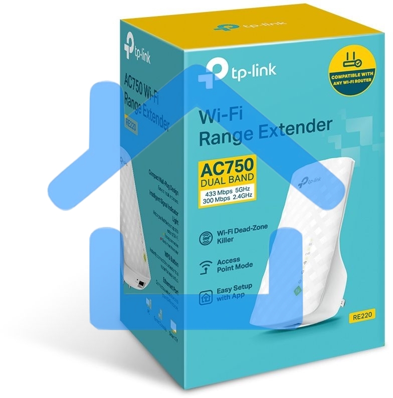 Усилитель Wi-Fi сигнала TP-Link AC750 OneMesh WiFi Range Extender, 300Mbps at 2.4G and 433Mbps at 5G, compact house with internal antennas, 1 10/100Mbps Ethernet port, WPS button for quick setup, Smart Indicator for best location, support OneMeshTMtechnol